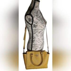 Coach Leah Satchel Rare 2018 Flax Yellow ☀️ Quiet Luxury